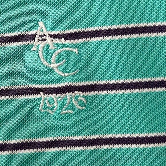 Peter Millar Turquoise Striped Summer Comfort 4 ACC 1929 Polo Shirt Size XL - Picture 4 of 9